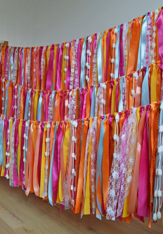 Ribbon garland bunting - custom made