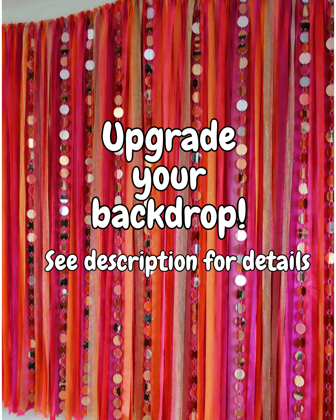 LARGE size fabric, ribbon backdrop - custom made