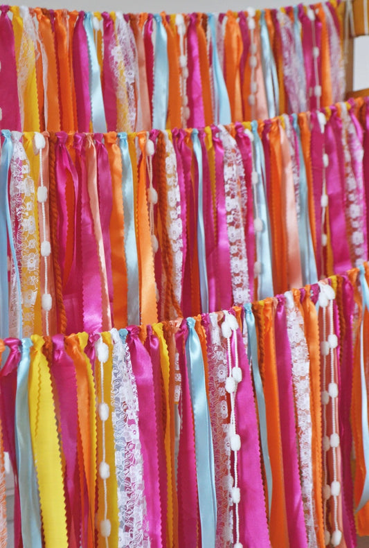 Ribbon garland bunting - custom made