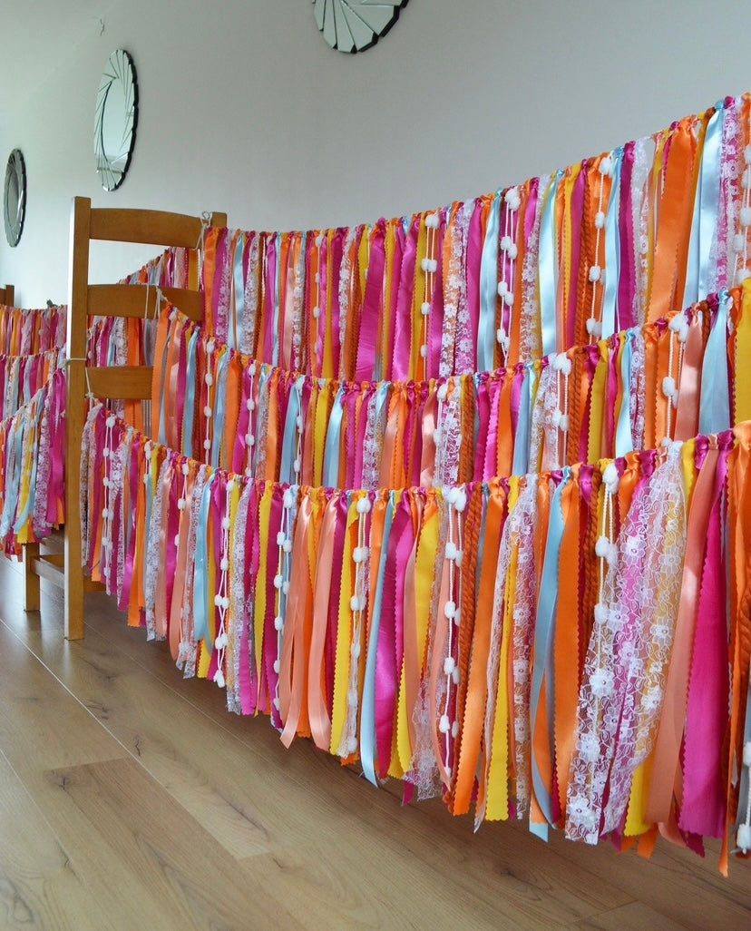 Ribbon garland bunting - custom made