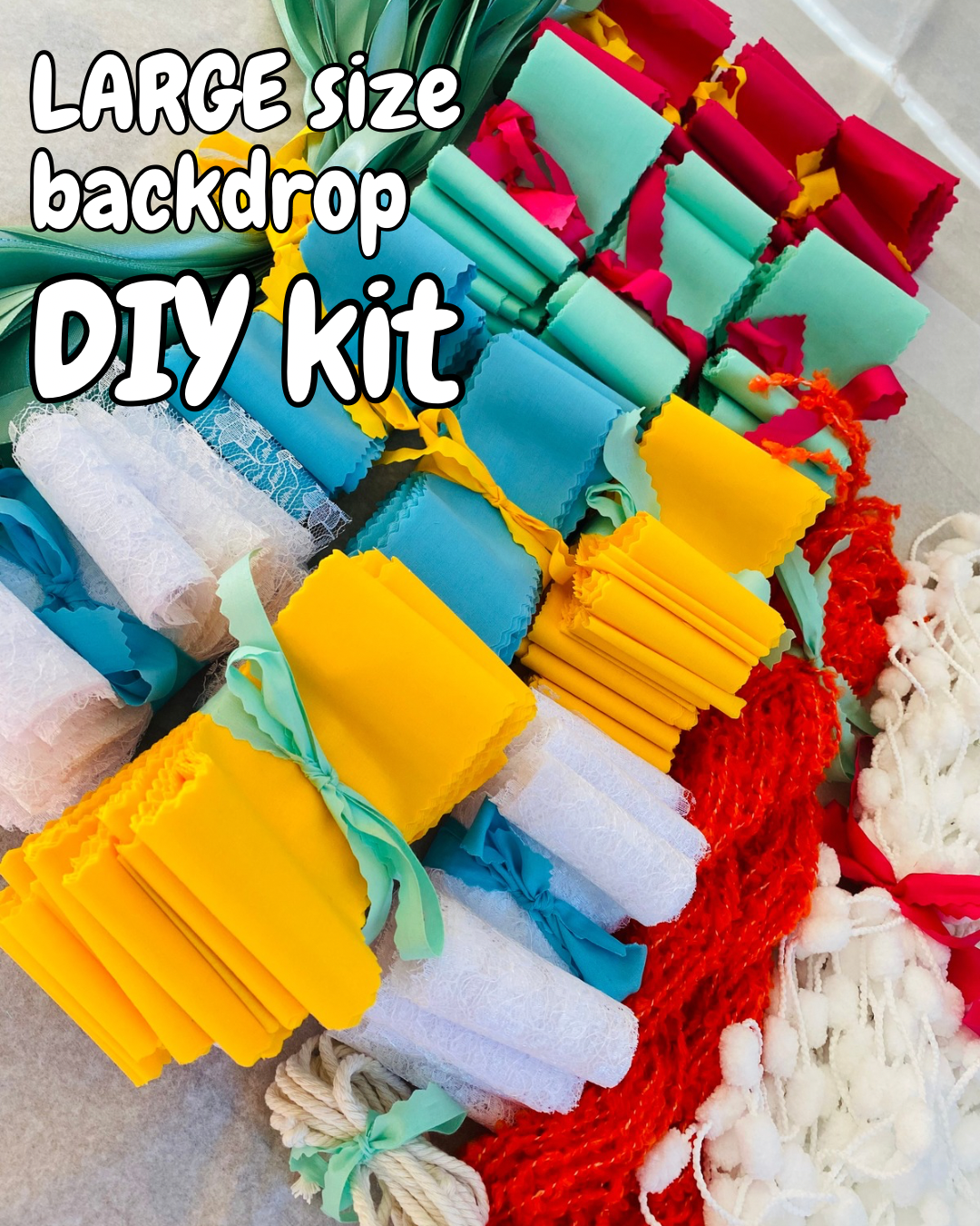 LARGE size DIY fabric ribbon backdrop kit - custom made