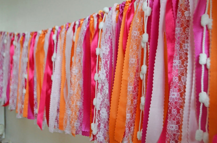 Ribbon garland bunting - custom made