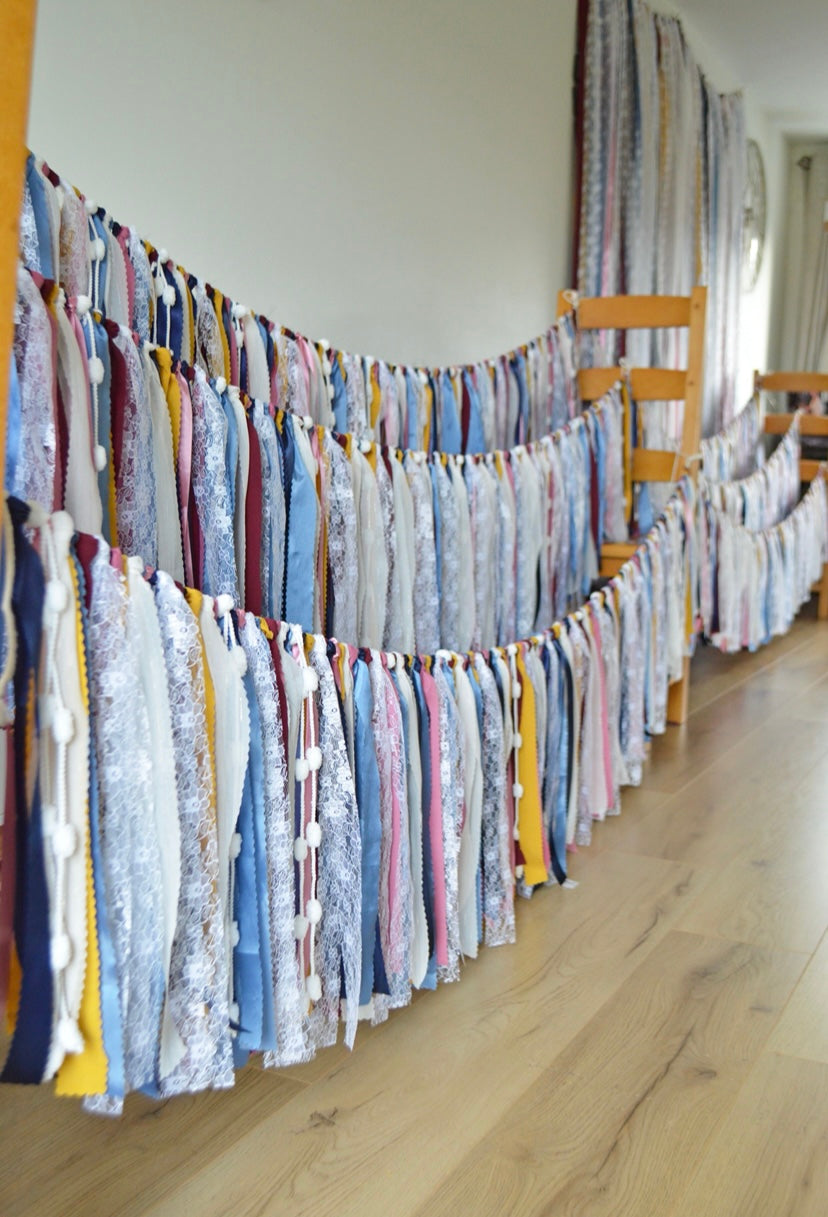 Ribbon garland bunting - custom made