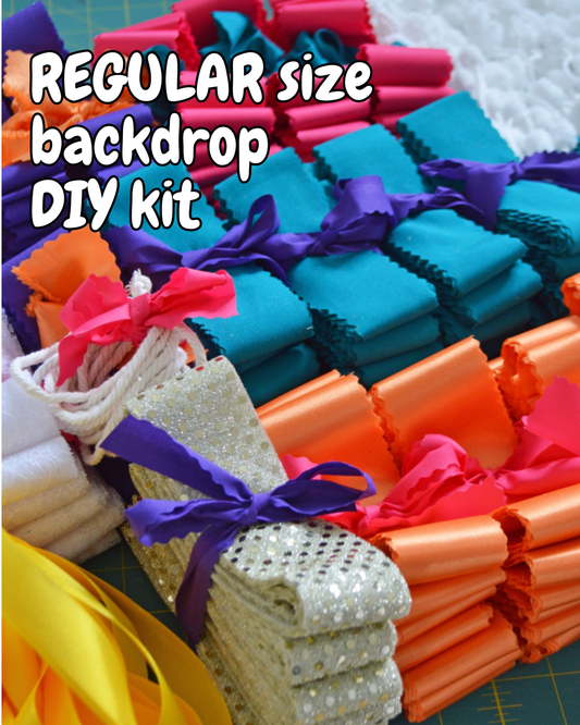 REGULAR size DIY fabric ribbon backdrop kit - custom made
