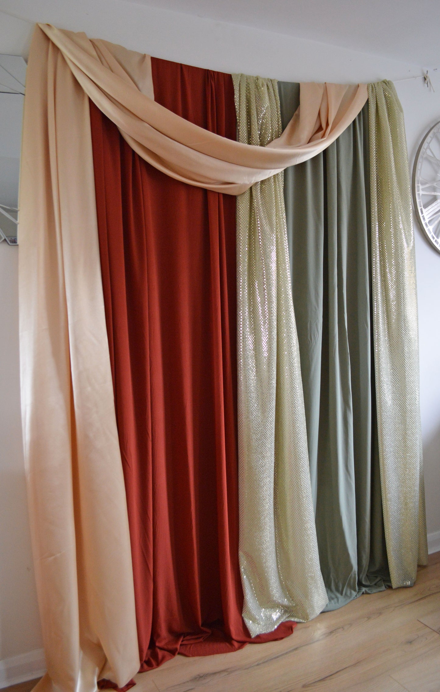 Draped fabric backdrop kit - custom made